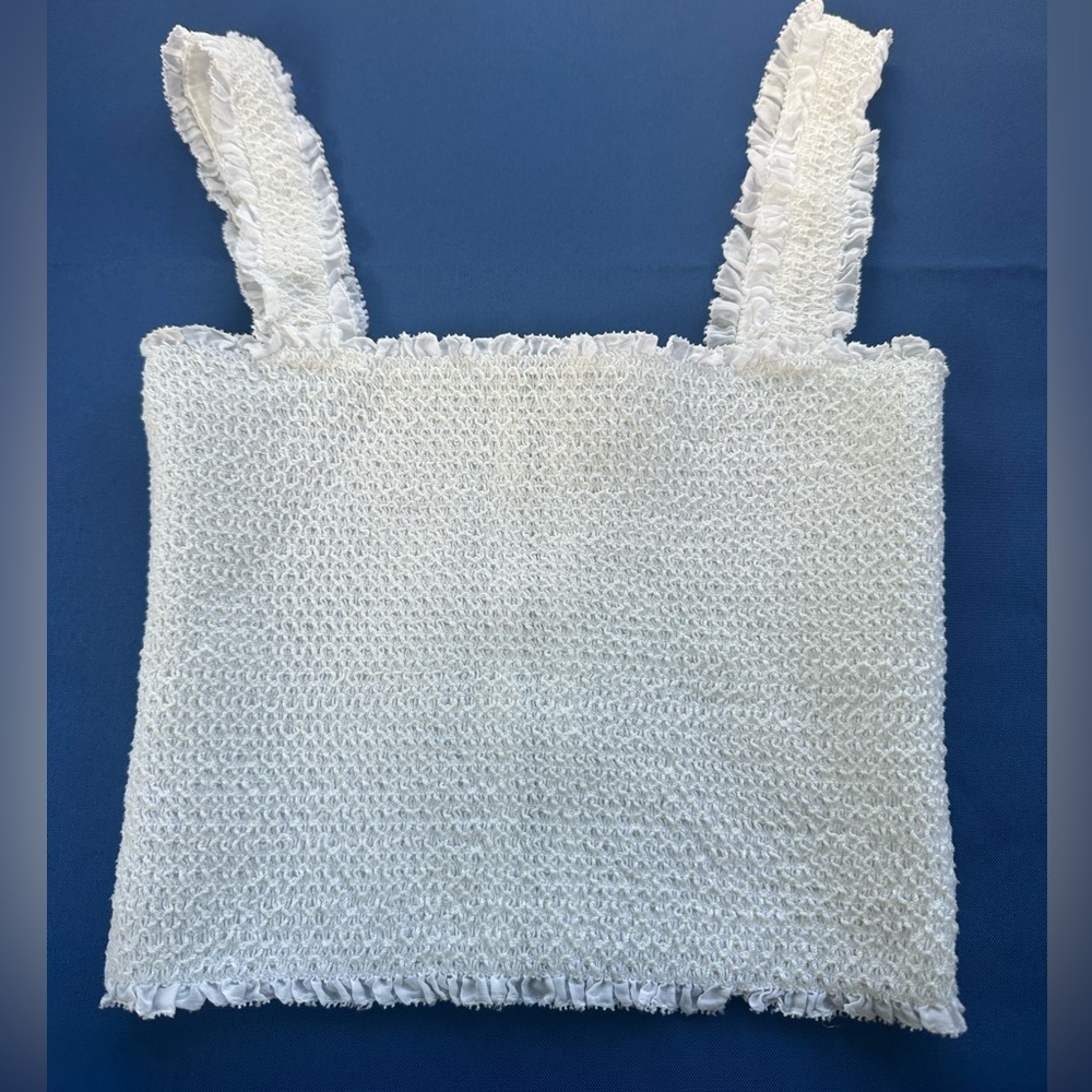 Alice + Olivia White Textured Camisole